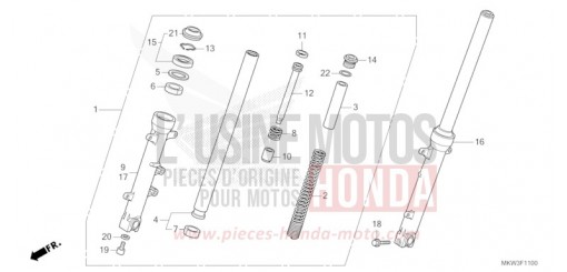 FOURCHETTE AVANT NC750XDP de 2023